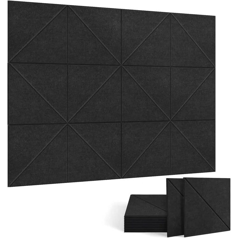 Zestaw samoprzylepnych paneli akustycznych wyciszające wypełnienie poliestrowe panele ścienne dźwiękochłonne o wysokiej gęstości x x cm czarne
