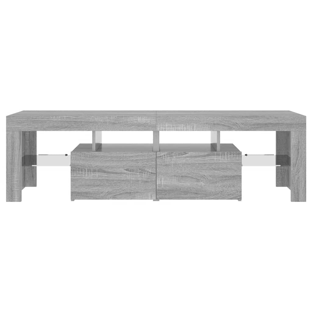 Móvel de TV com luzes LED 140x36,5x40 cm cinzento sonoma vidaXL - 7