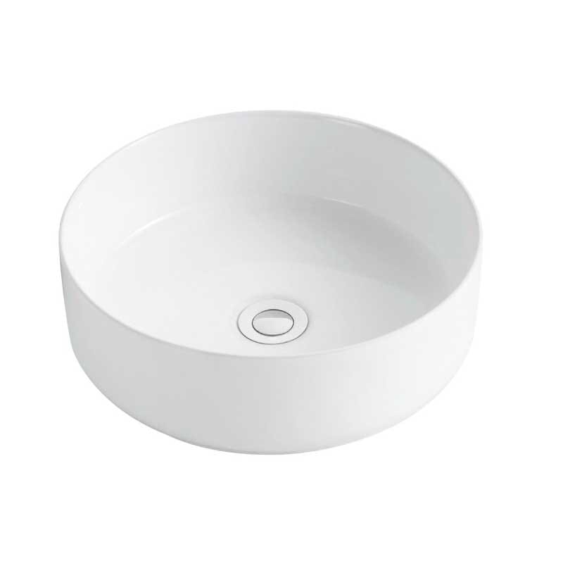 Vasque à poser ronde en céramique MENDOZA 6 coloris Ø36 cm Blanc brillant - 5
