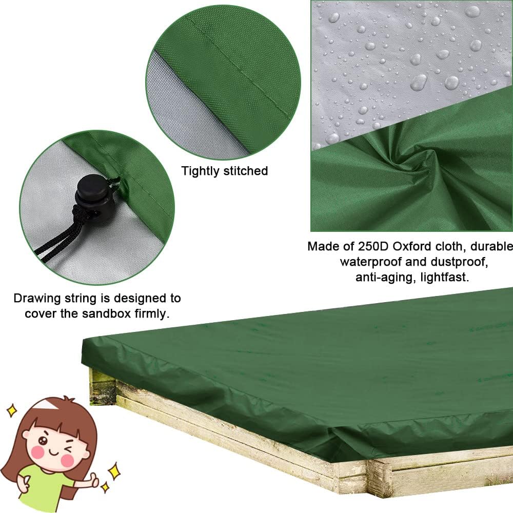 Bâche De Protection Fauhapyway Pour Bac à Sable – Imperméable, Avec Cordon, Du 120 Au 200 Cm