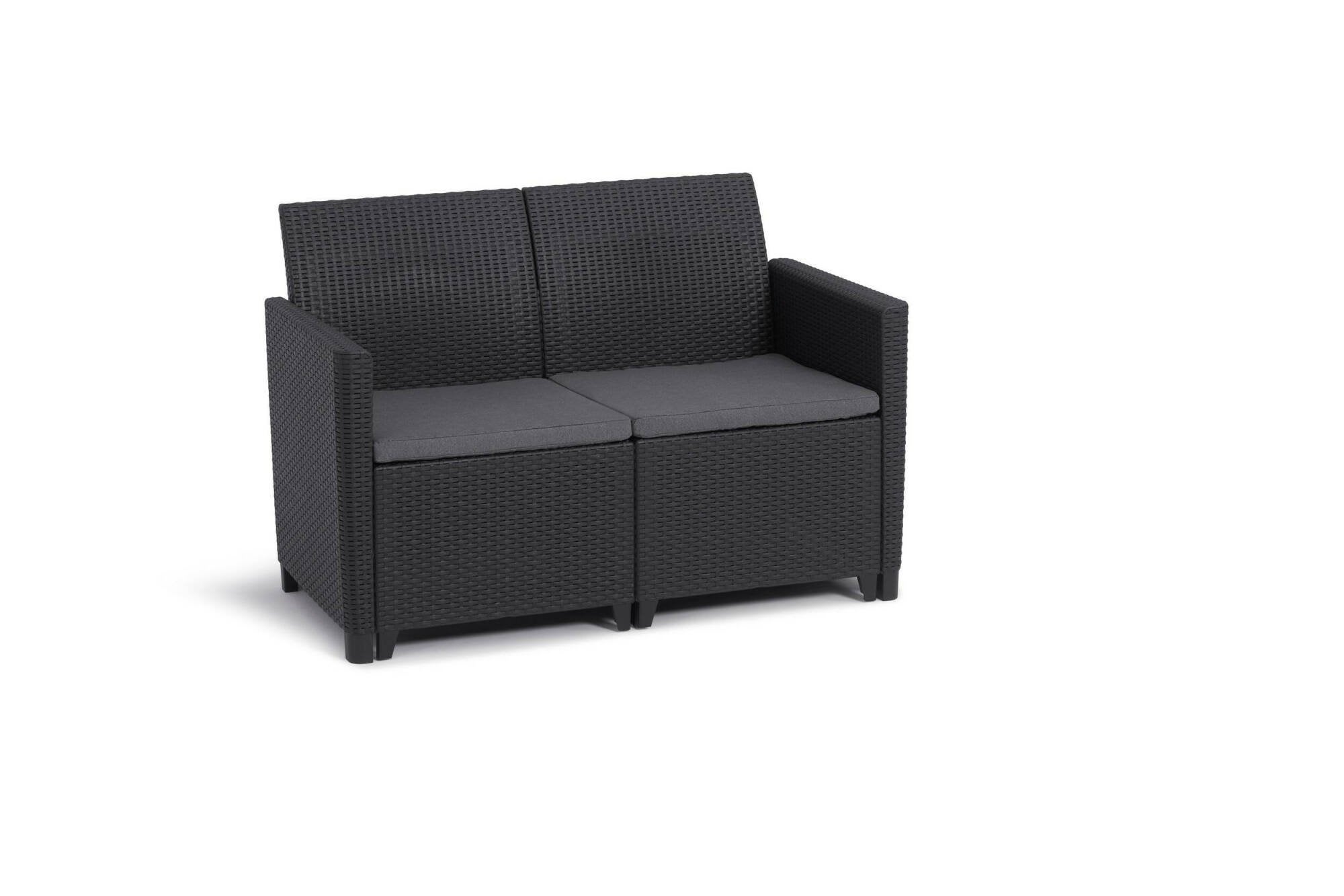 Set da Giardino Divano 2 Poltrone e Tavolino Keter Marie lounge Grafite - 6