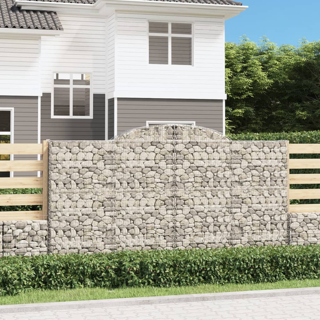 Kosze gabionowe z łukiem, 5 szt., 300x50x160/180 cm, żelazo vidaXL