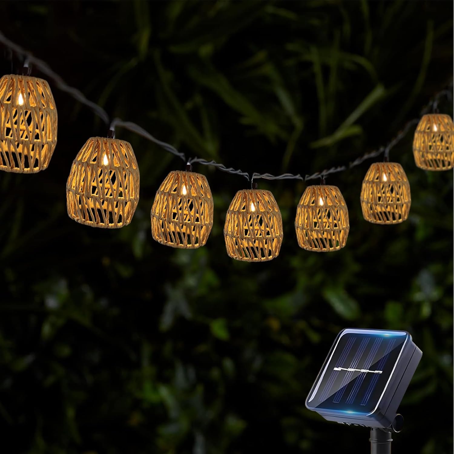 10 Sztuk Solarnych Lampek LED 3,6m - Ciepła Biel - Wodoodporność IP44 - Dekoracja Zewnętrzna do Ogrodu, Pergoli, na Urodziny - 2 sztuki
