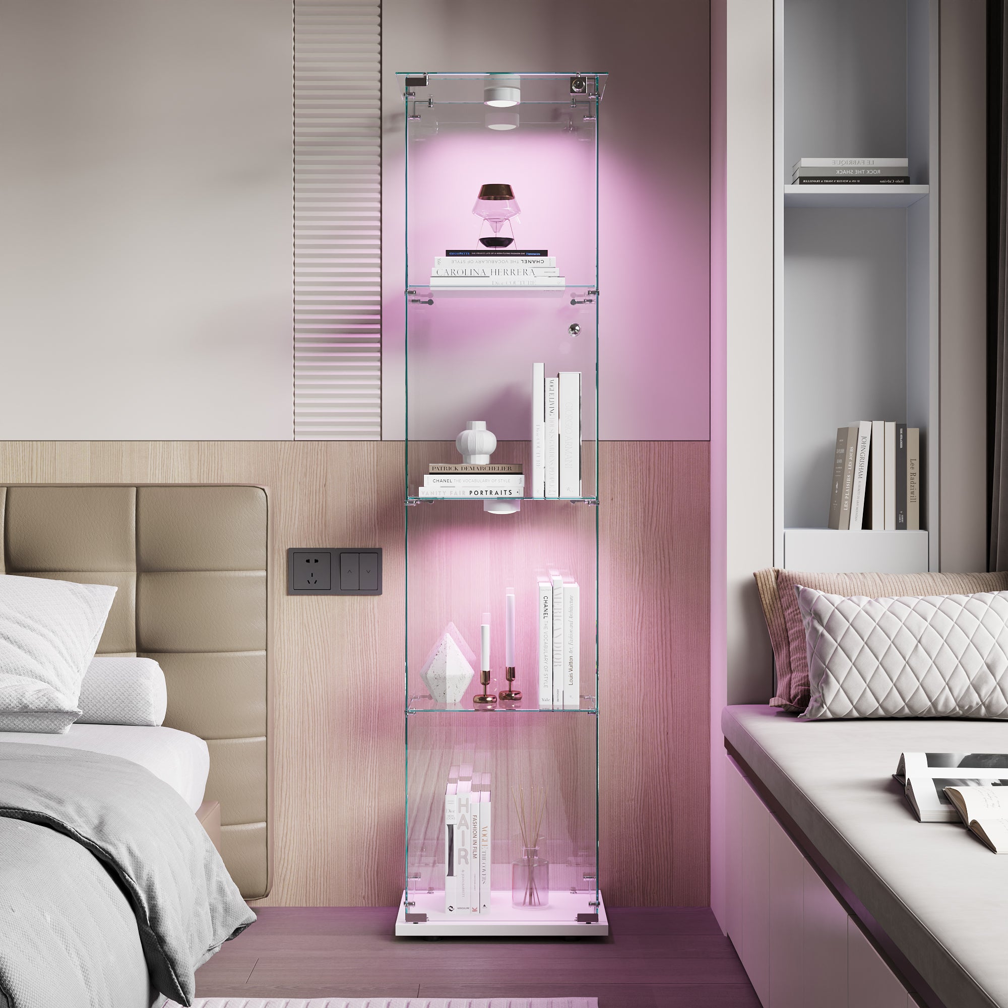 Vitrine En Verre Avec LED Vitrine Tremp Moderne En Verre 4 Couches vitrine-en-verre-avec-led-vitrine-tremp-moderne-en-verre-4-couches