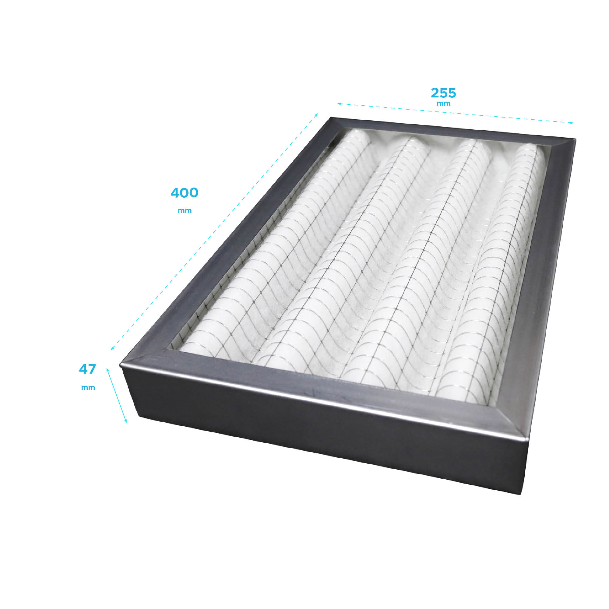 Filtre G4 compatible CTA FRANCE AIR FR SPG Dimensions : - 400 x 255 x 47 mm, - 4