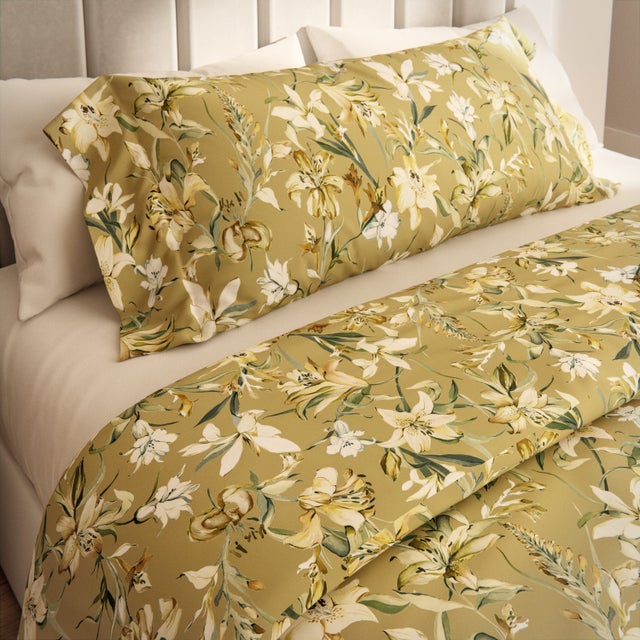 Housse de couette Maratea en coton 200 fils motaza, vert et bleu pour lit de 105 cm