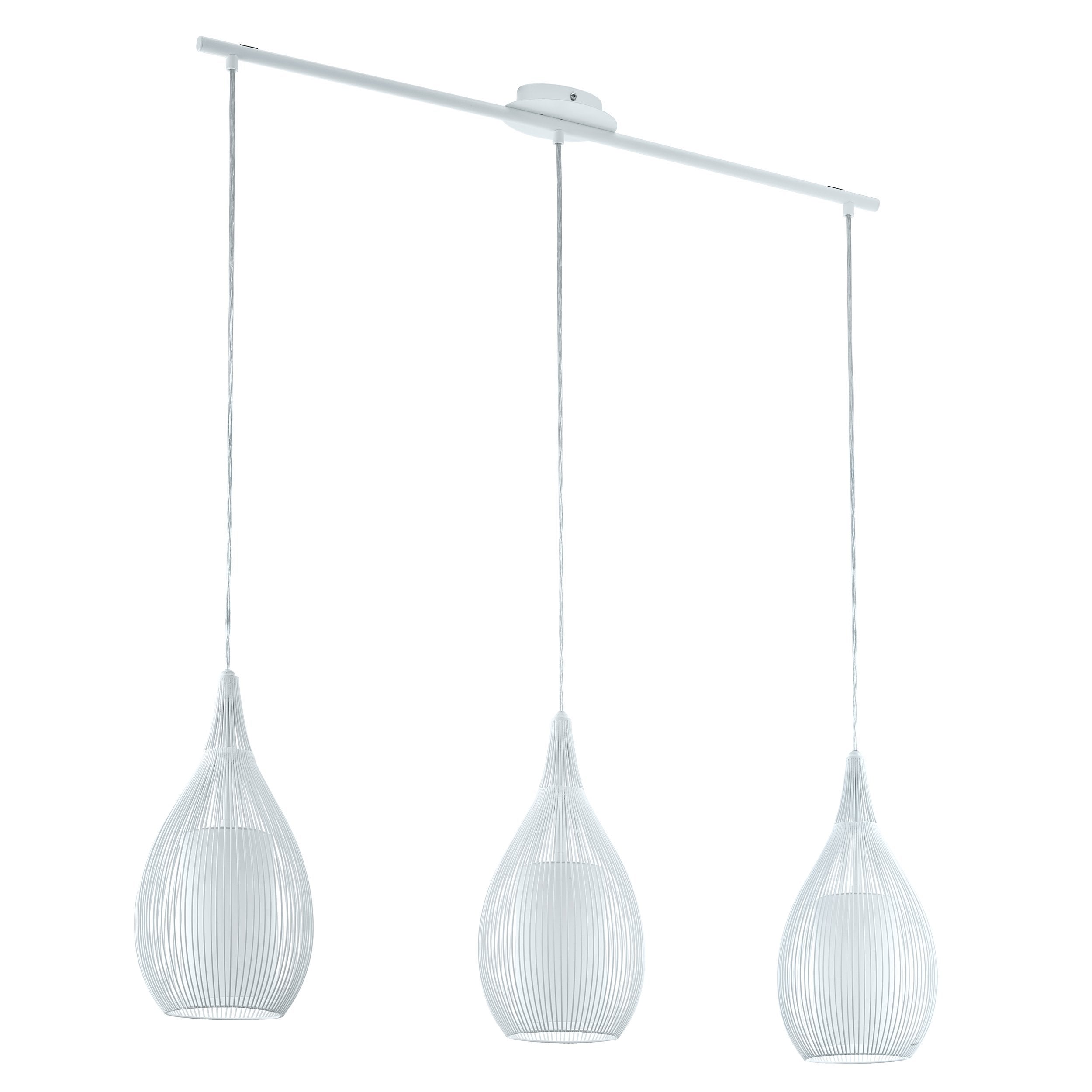 Suspension RAZONI E27 3X60W en acier blanc 990x190x1100mm | Leroy Merlin