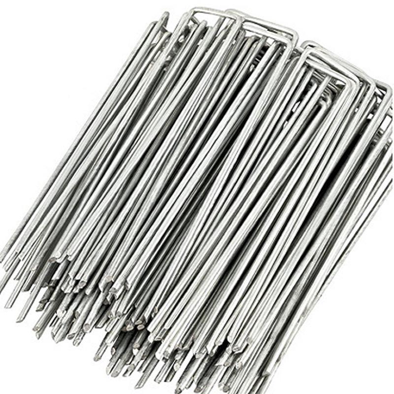 Zestaw 100 kołków stalowych do agrowłókniny - 150x40mm - Ø2,5mm