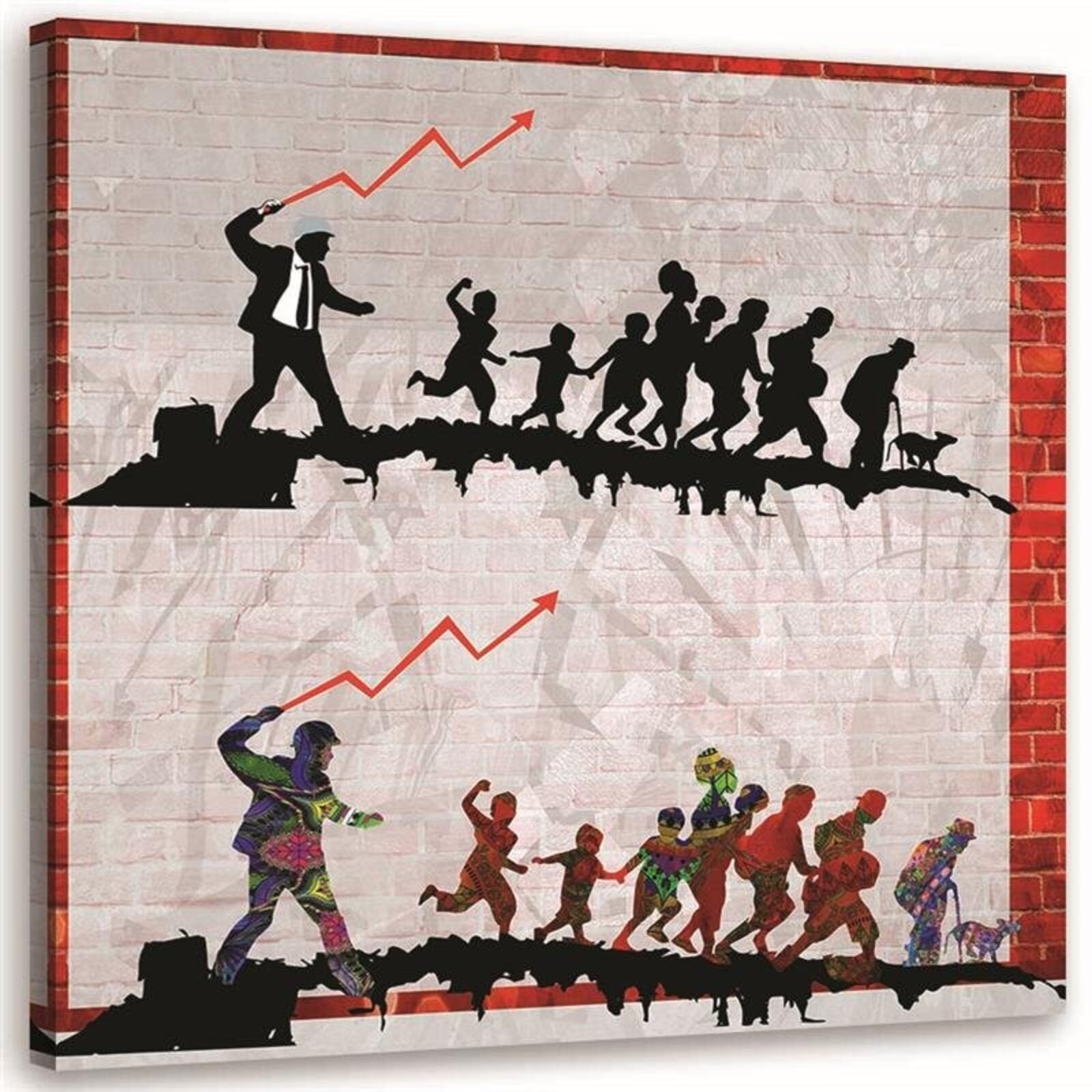 Obraz na płótnie, Banksy Polityka ekomoniczna 40x40