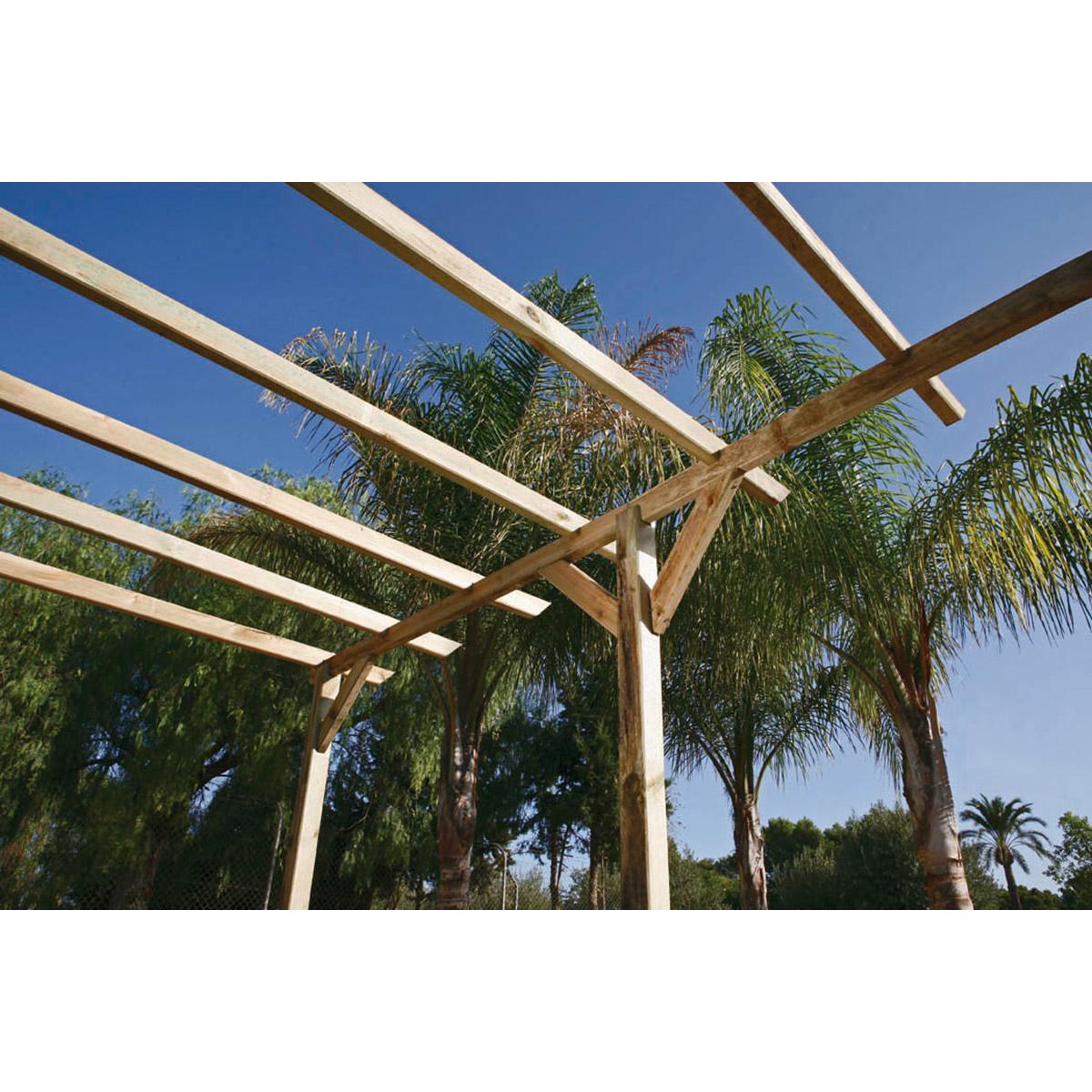 KIT DE PÉRGOLA DE MADEIRA 4X3,6X2,4 M + POSTES 12X12 NORTENE - 4