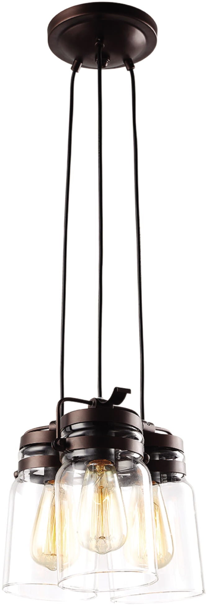 Lampa wisząca Raven brązowo-przezroczysty 3xE27x40W industrialna wym: 127 x 27 x 27 cm szkło Kaja