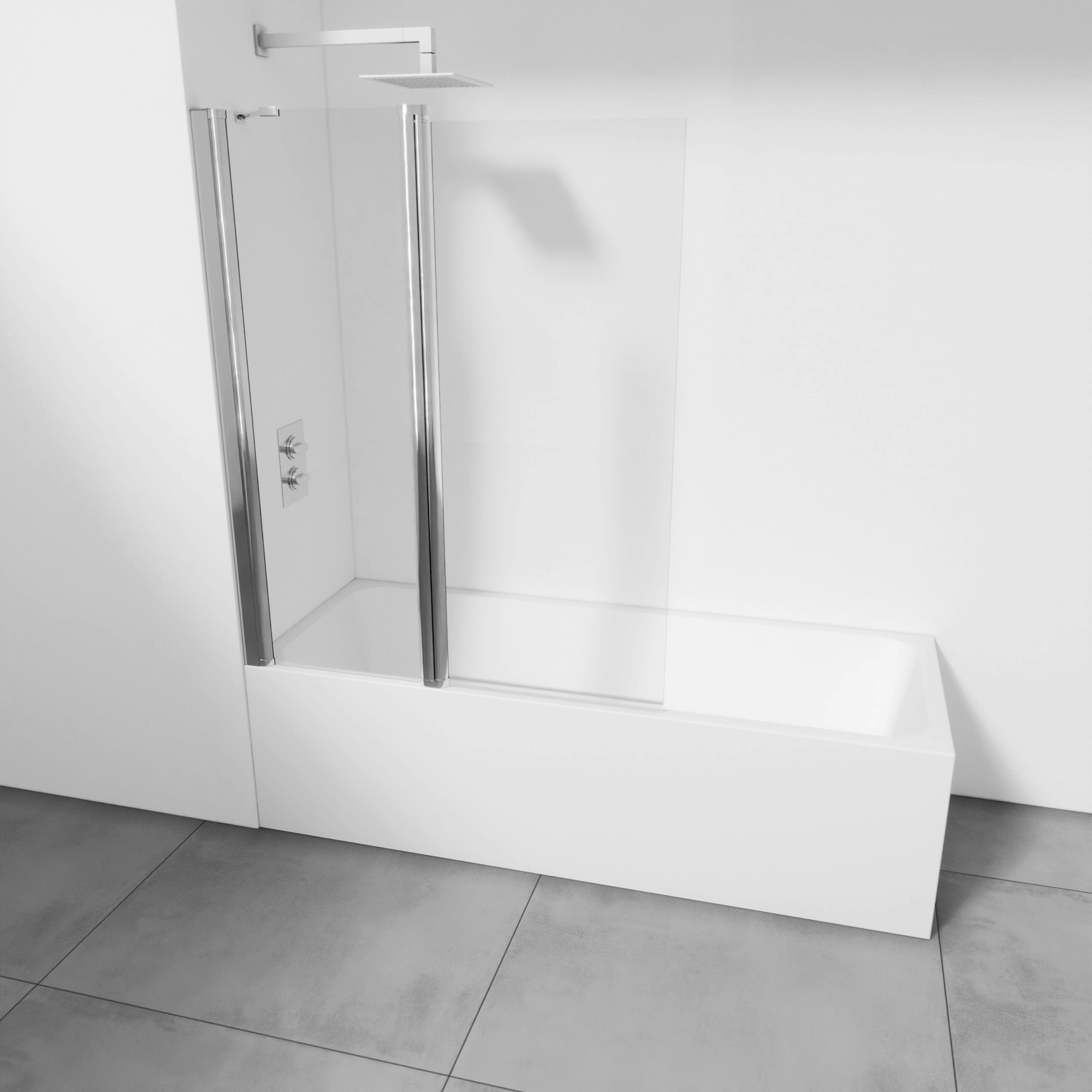 Paroi de baignoire pivotante 1 verre fixe et 1 pivotant Verre 6 mm — free download