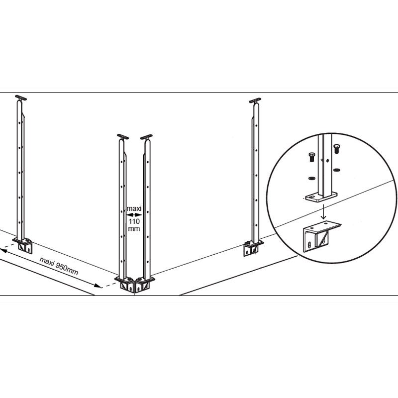 Platine pour fixation latérale, Universo KORDO - 5