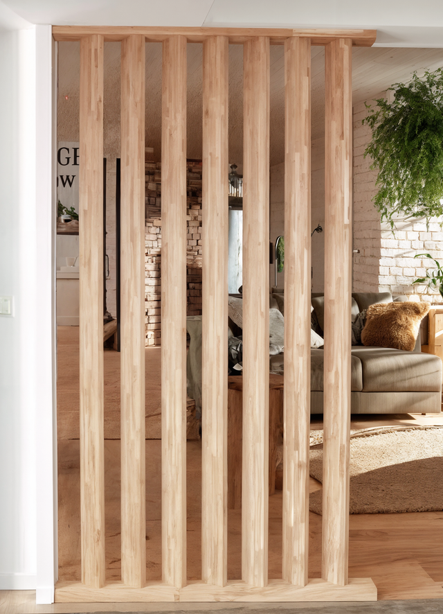 Kit Cloison Amovible Claustra Hêtre Inclinée H 249,5 × L 100 × P 7 cm