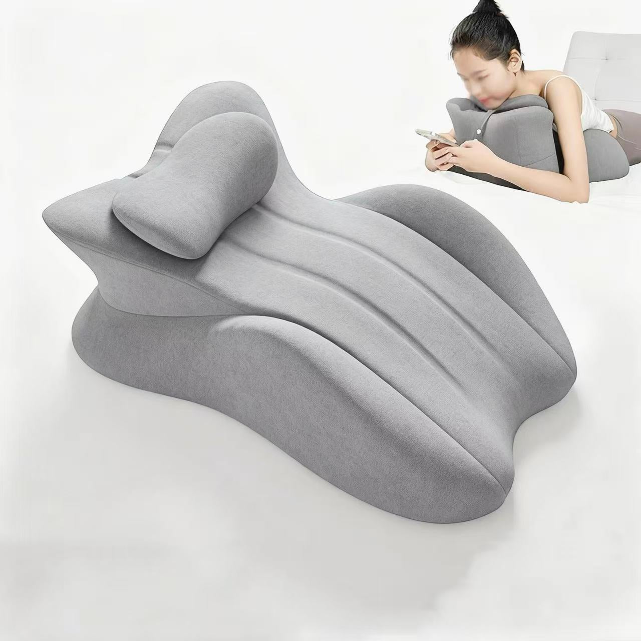 Coussin Cylindre Gris Moderne – Oreiller Plume Luxe 16x6, Déco Lit Canapé