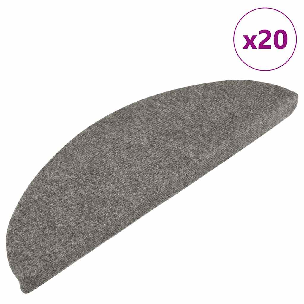 Tapis d'escalier auto-adhésifs 20 pcs | Paillasson d'escalier | Tapis de marche gris 56x17x3 cm CFW417257 - 2