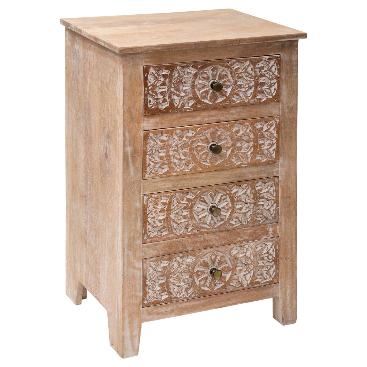 Chiffonnier Charlie 4 tiroirs marron - Atmosphera créateur d'intérieur | Leroy Merlin