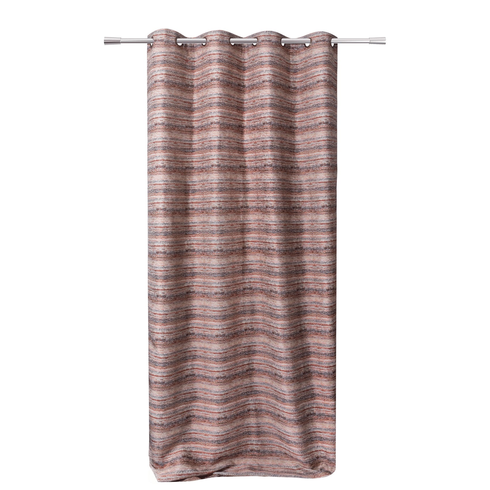 Rideaux Rouges 15 Ft Delong Rideau à rayures colorées - Rouge - 140x250 cm - Polyester | Leroy Merlin