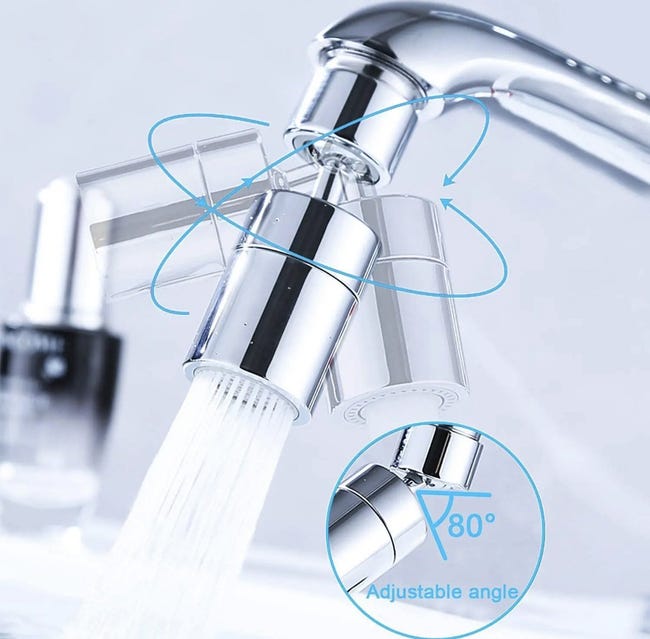 Aeratore Per Rubinetto Ainiv 720°, 2 Modalità Flusso (Doccia/Bolla) - Risparmio Idrico, Adattatore M22/M24 Per Cucina E Bagno - Foto 11