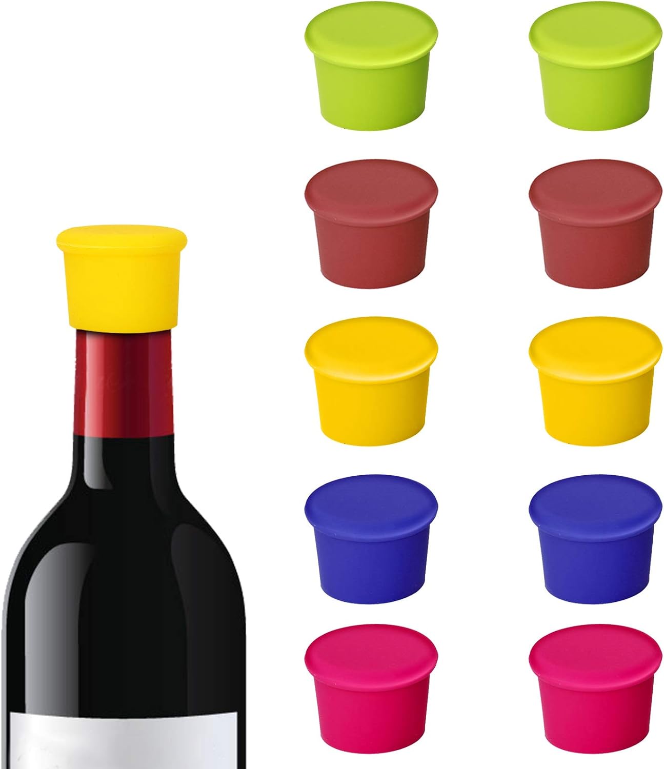 Lot De 4 Bouchons En Silicone Pour Bouteilles De Lait En Verre - Étanches, Réutilisables, Couleur Blanc, Rose, Bleu, Vert, Taille Universelle - 6