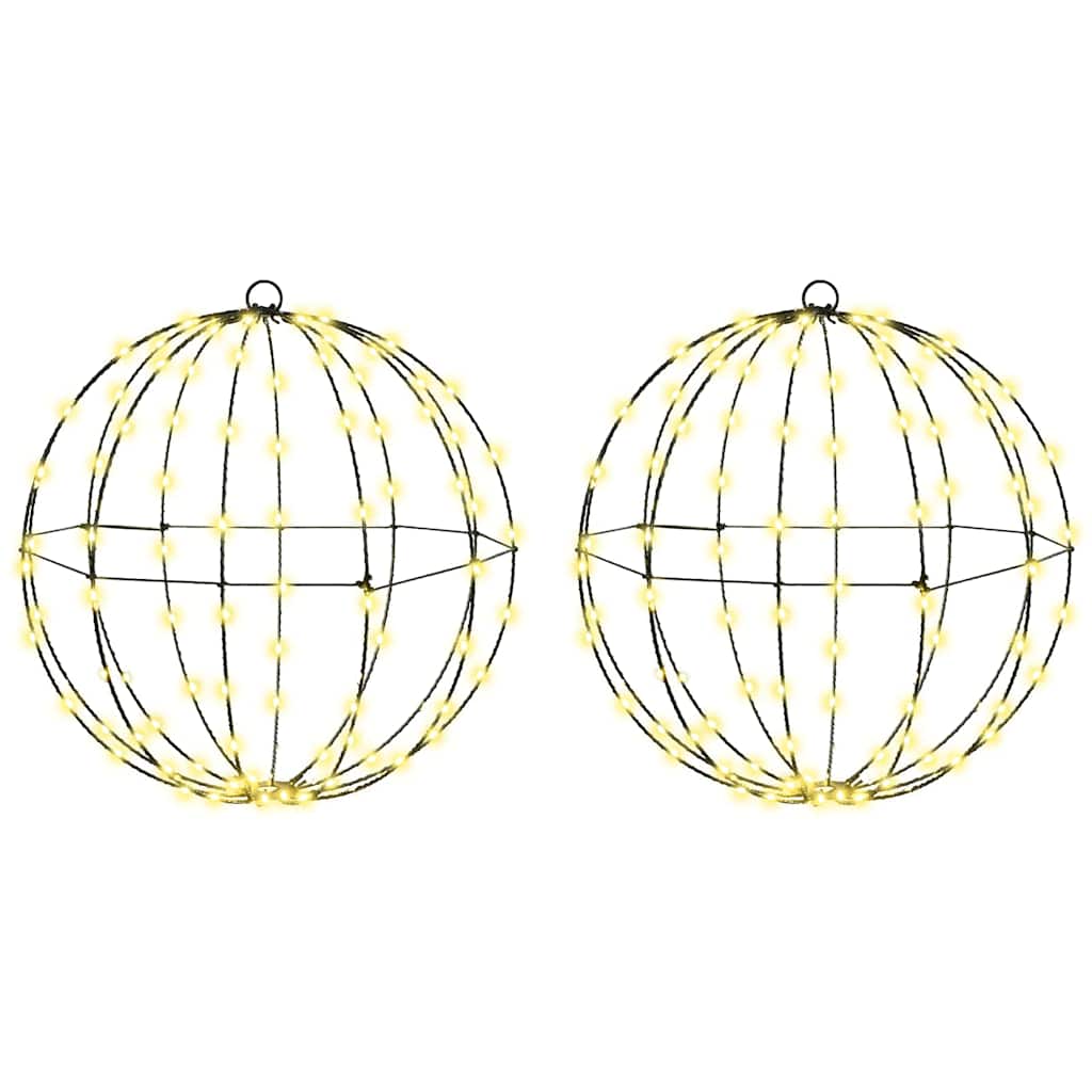 Piłka z 192 diodami LED 2 pcs Ciepła biel 40 cm Metal