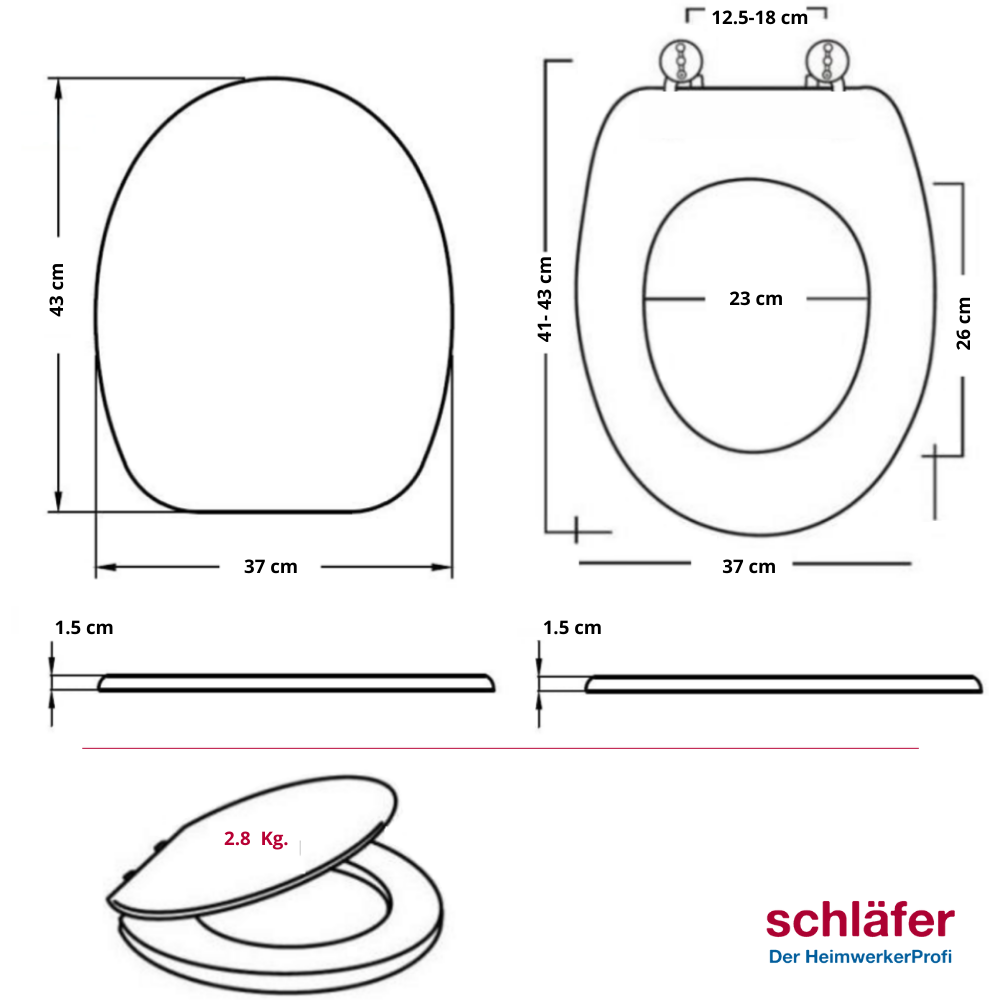 HQQSC Toilet Seat Bambù Coperchio Di Legno Solido Toilette Con - Foto 12