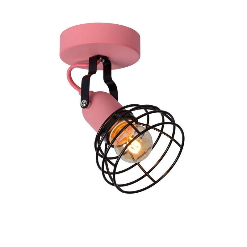 Kinkiet PAULIEN różowo-czarny 1xE27x60W metal wym:15x13x10,5cm IP20 Lucide