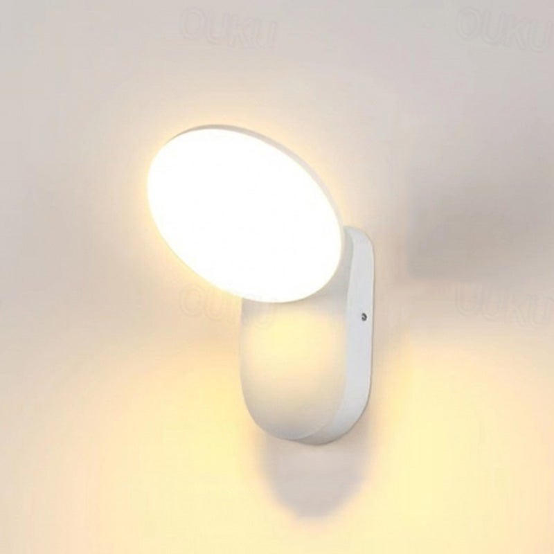 Nowoczesny aluminiowy kinkiet, zewnętrzna lampa ścienna LED, wodoodporna IP65, idealna do garażu lub na podwórko, ciepłe światło 3000K (biały)
