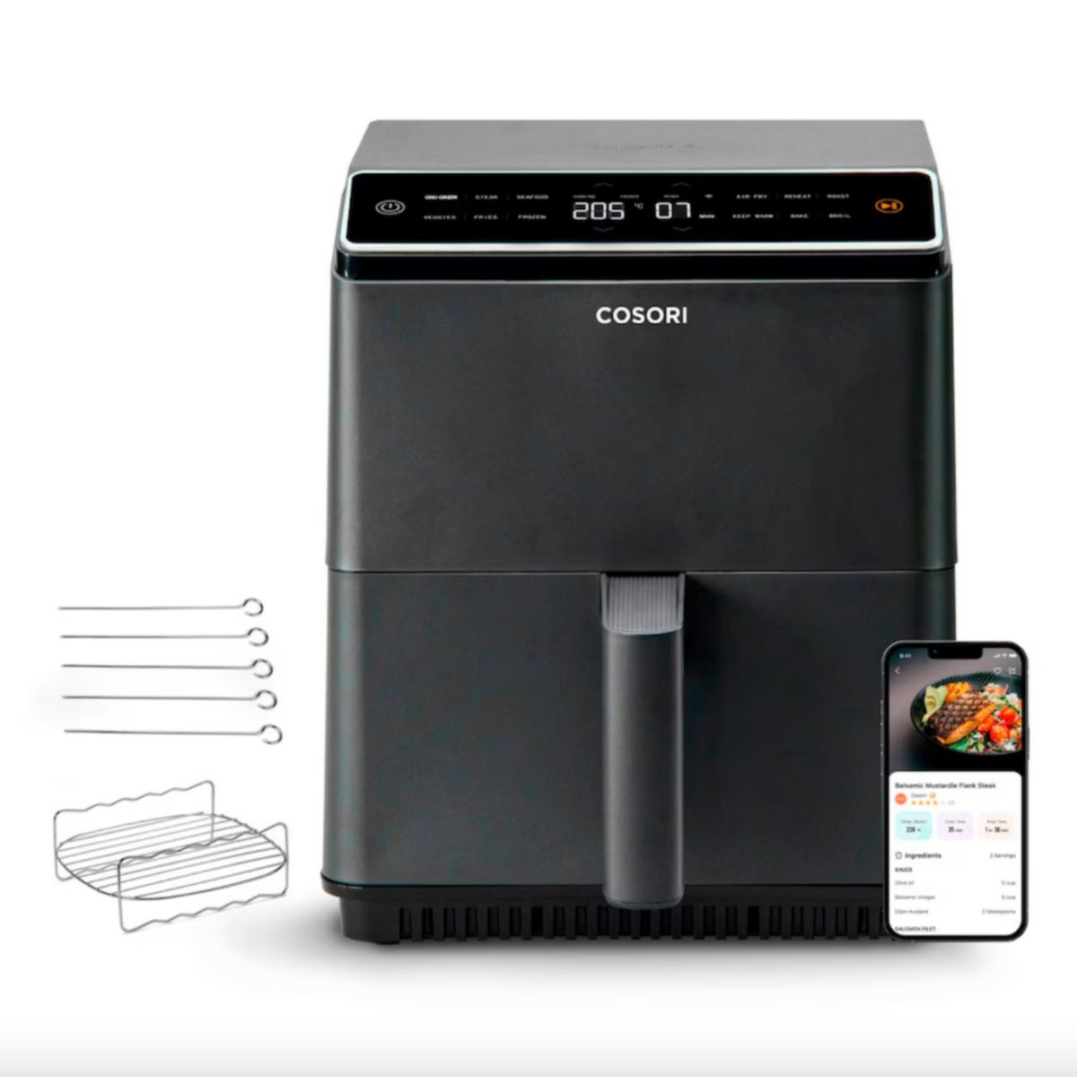 Cosori  Freidora Sin Aceite Dual Blaze Chef Edition Negro , Leroy Merlin