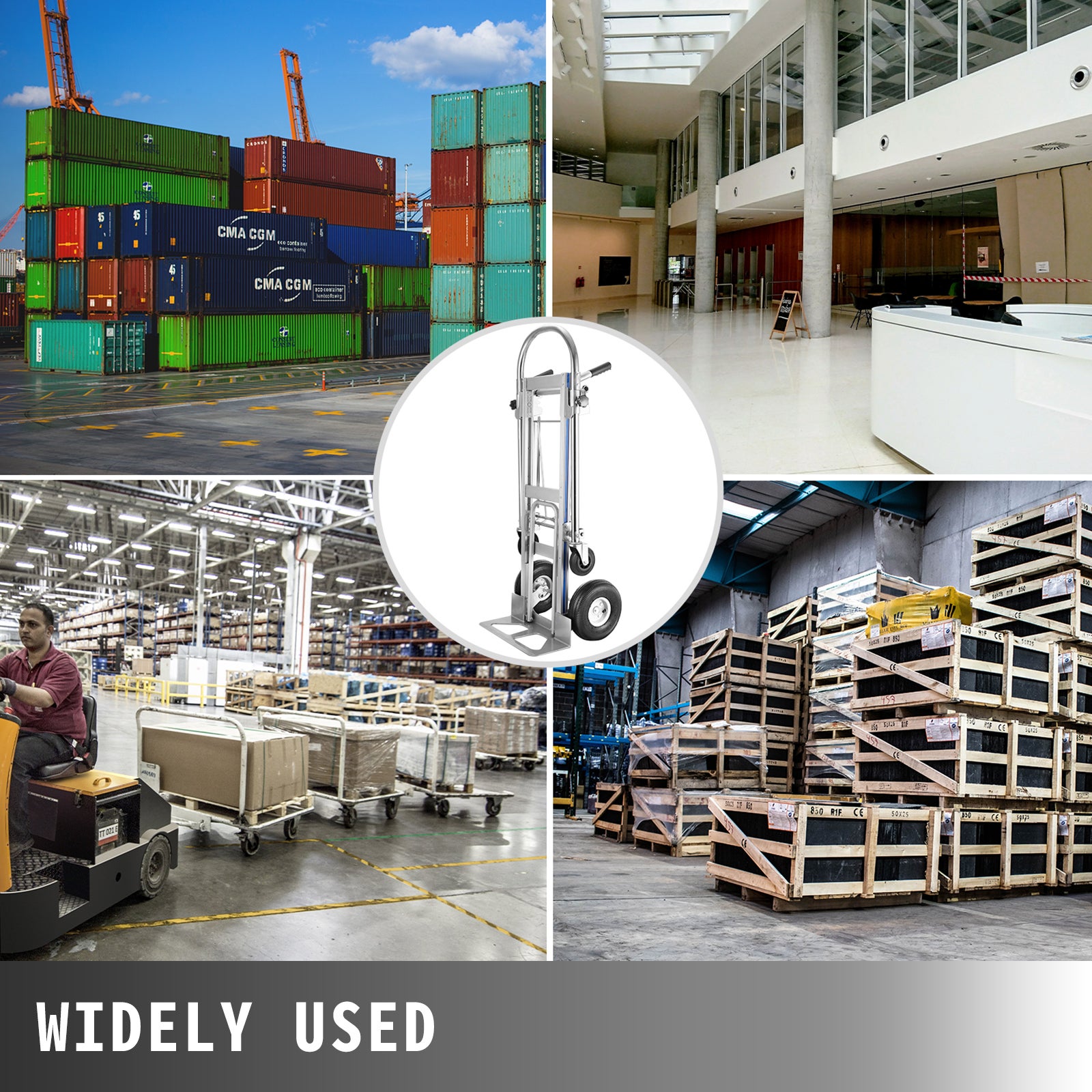 3 en 1 Diable Pliant SucceBuy en aluminium pour sacs 660LBS Chariot utilitaire à usage intensif - 9