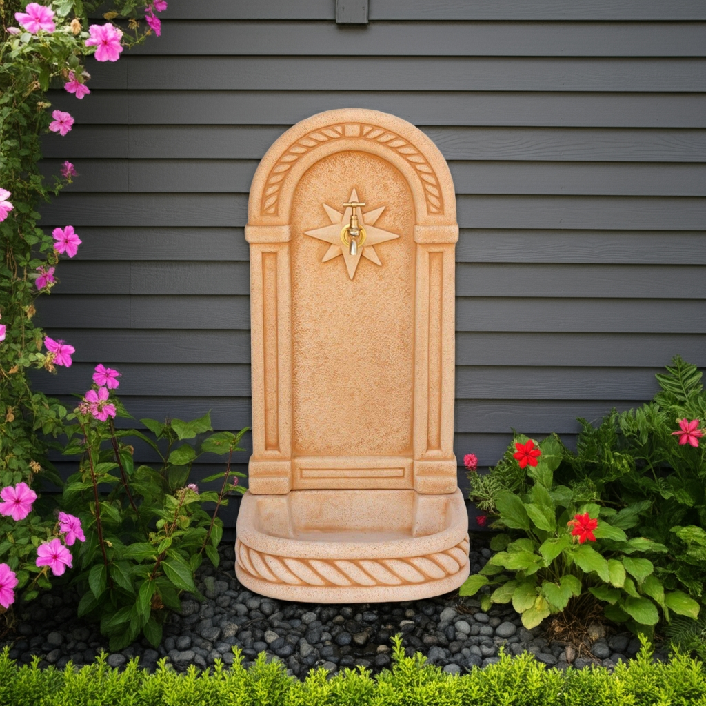 Fontaine murale Ouest 37x32x77cm. pour les Jardins en Betón Pierre. Couleur Carreau - 6