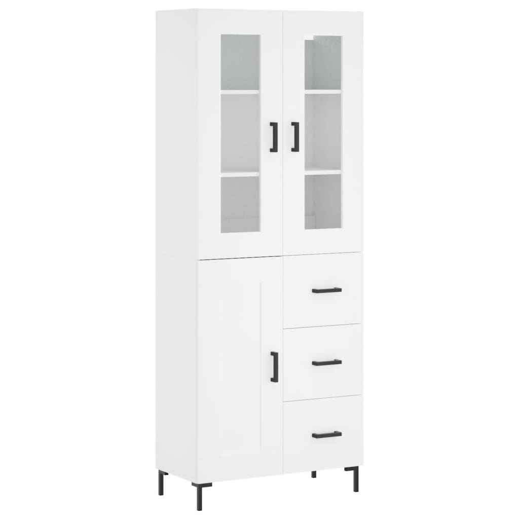 vidaXL Buffet haut Blanc 69,5x34x180 cm Bois d'ingénierie - 2