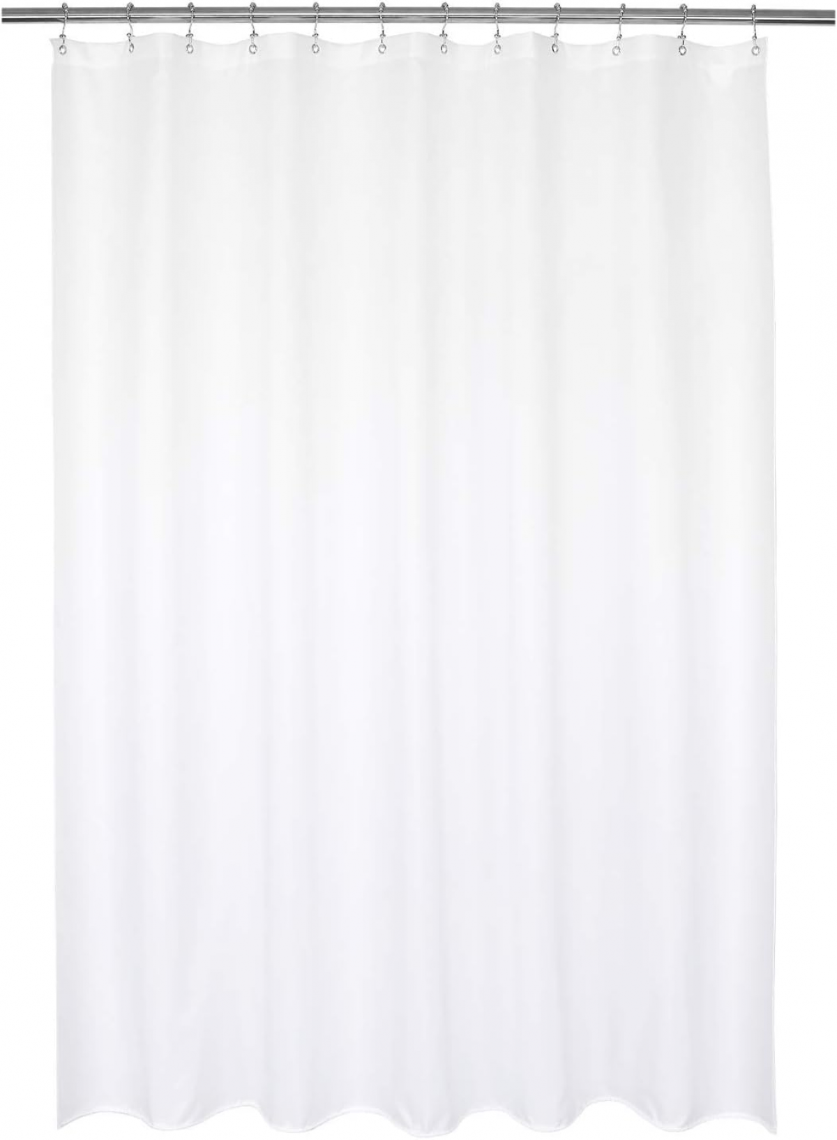 Biała zasłona prysznicowa, wysokiej jakości PEVA, lekka, biała (150 cm x 180 cm)