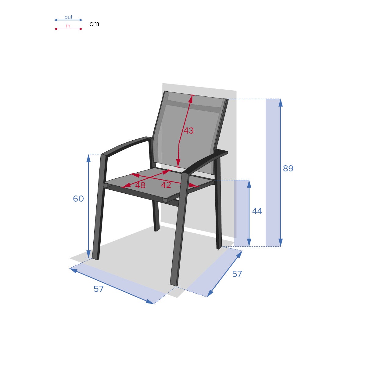 Fauteuil de jardin empilable 