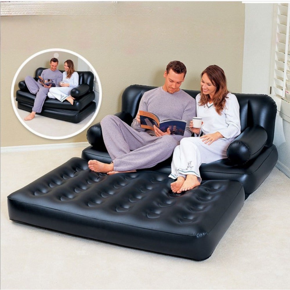 Matelas De Canapé Gonflable Pour 2 Personnes Avec Pompe Gonflable Électrique,Pliable,5 Façons D'utiliser,Adapté Pour Le Salon,Camping,Canapé - Lit - 2