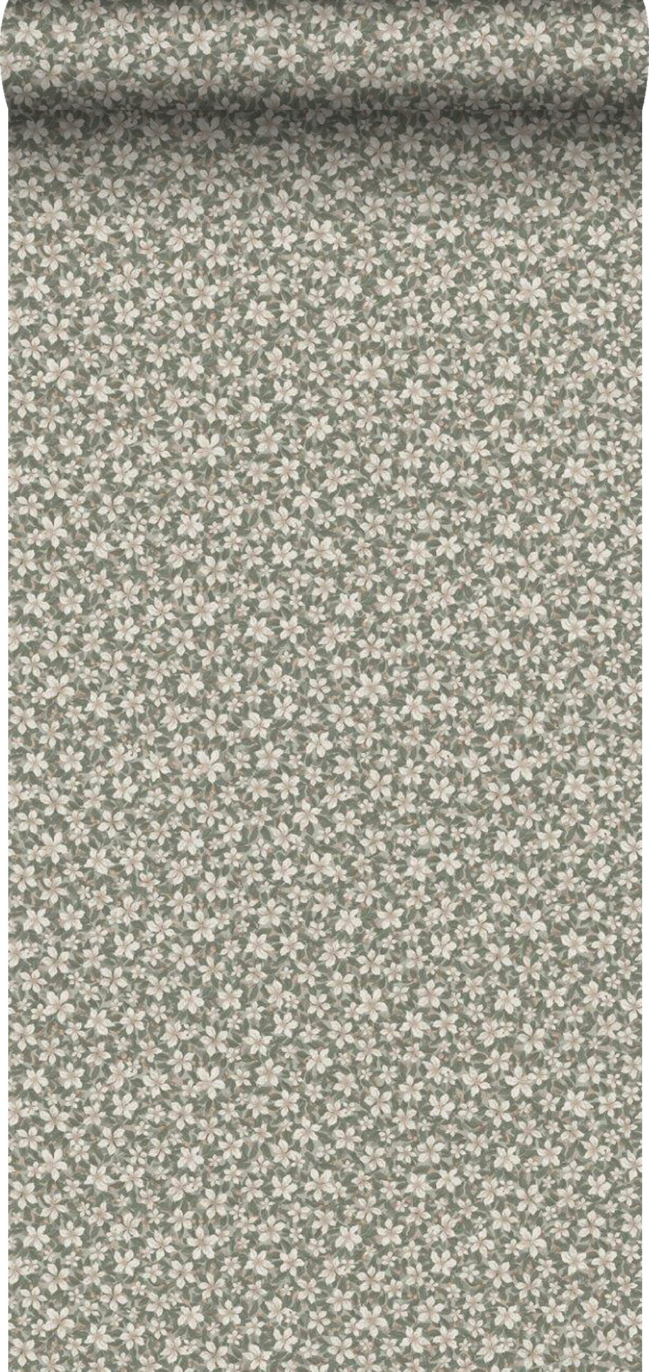 Papel pintado vintage flores verde - 53 cm x 10.05 m - borastapeter