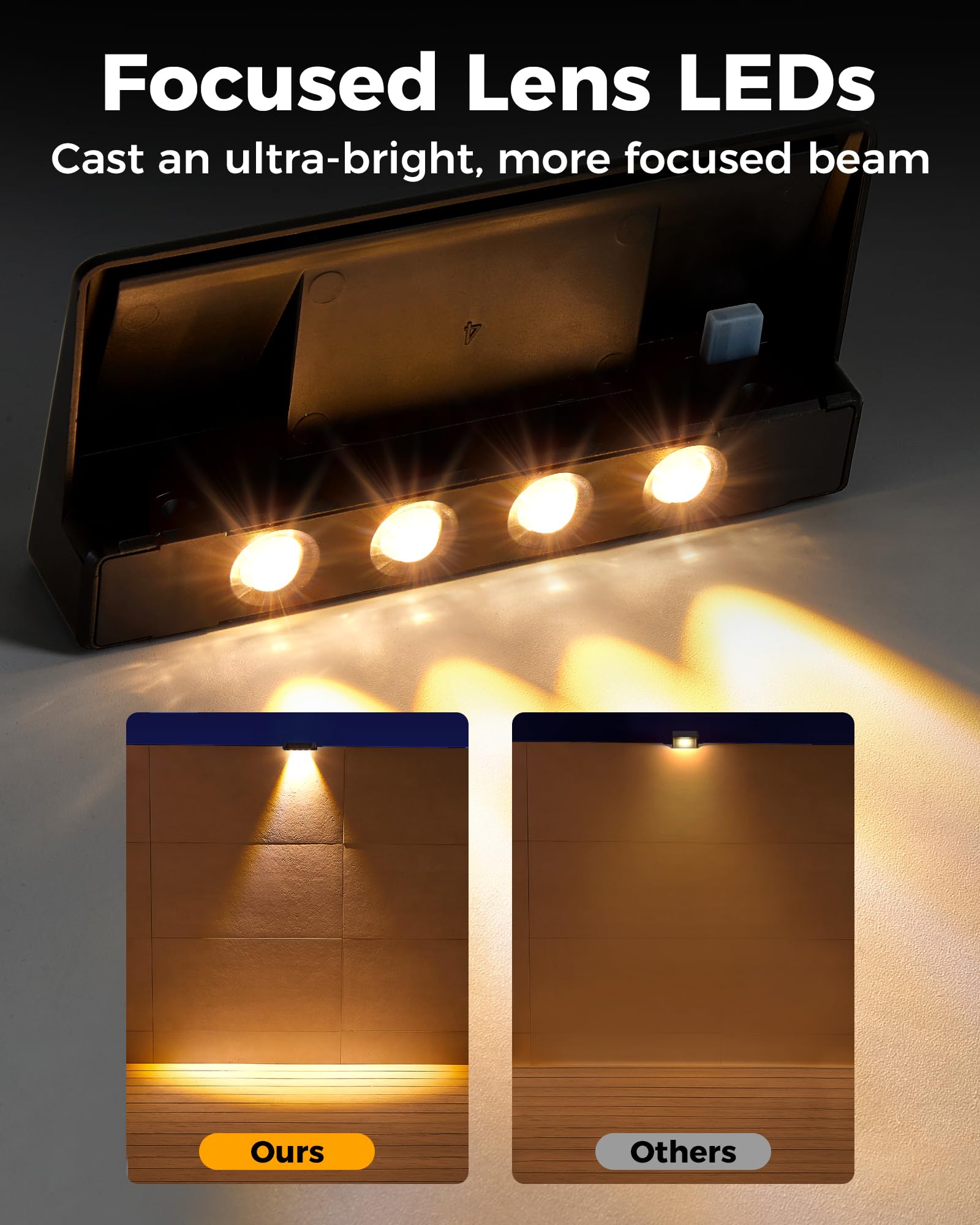 A cerca solar ilumina o diodo emissor de luz exterior, luzes solares da plataforma de 8 blocos para fora IP65 impermeável, luzes solares da parede - 3