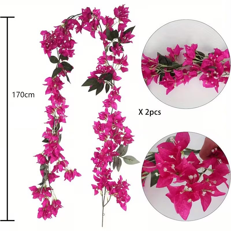 2 Ghirlande artificiali 170 cm - Decorazione per matrimoni, arco, centrotavola per Natale/Halloween - Decorazione murale - 2