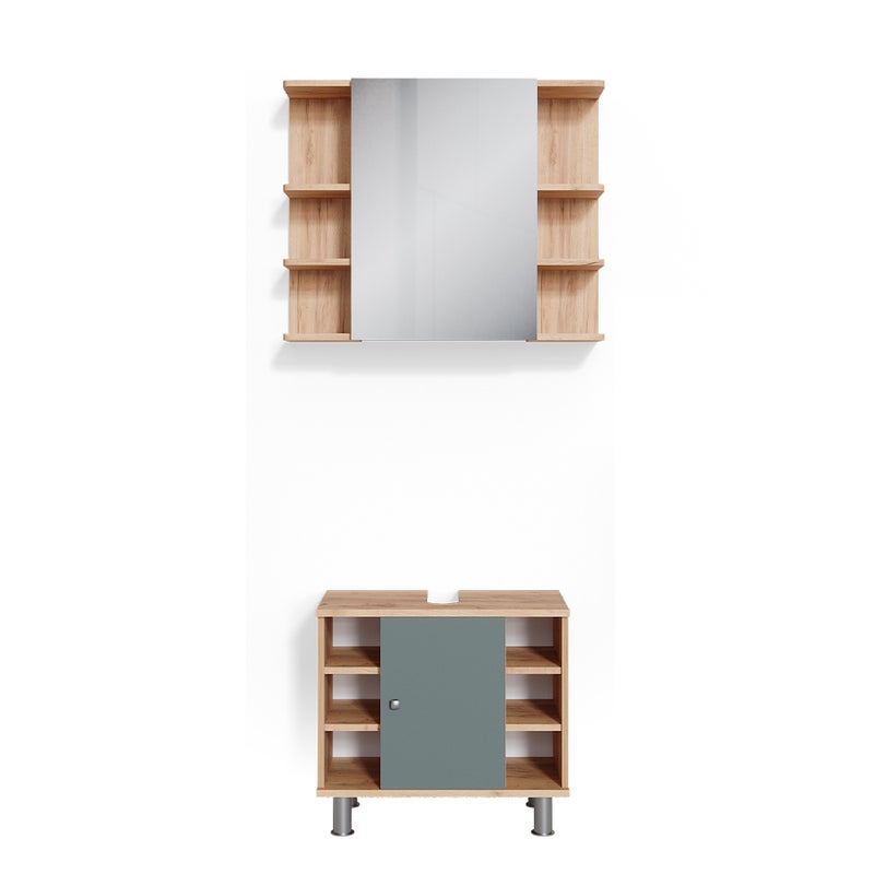 Vicco Zestaw mebli łazienkowych Fynn, Zielony, 2 części