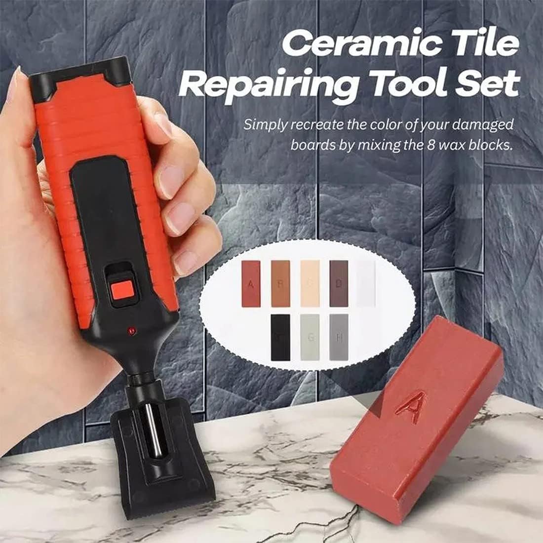 Kit de Réparation Stratifié + Cire pour Plan de Travail & Plancher, Boîtier Robuste - 4