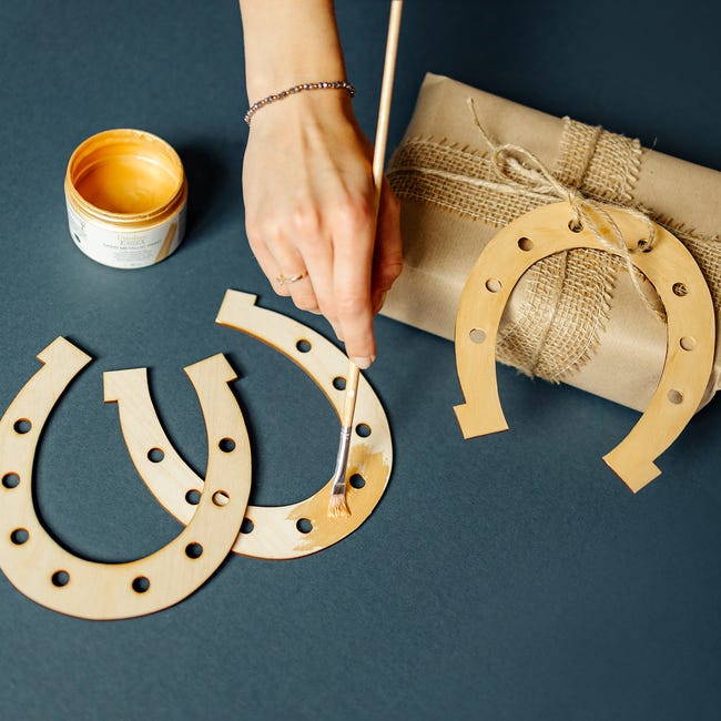 Ferro Di Cavallo Portafortuna In Ghisa - Confezione Regalo Con Paglia Decorativa E 2 Chiodi - Foto 2