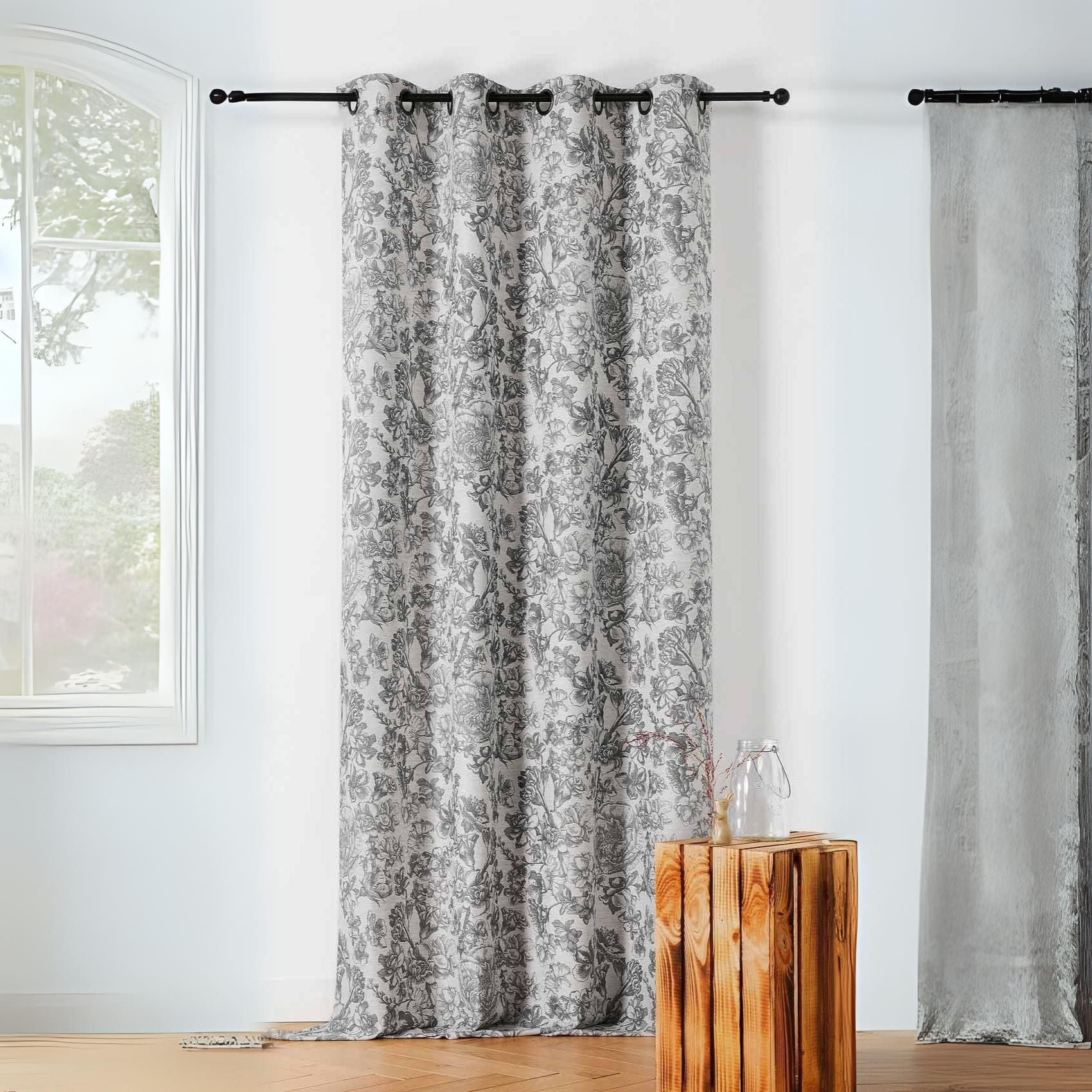 Tissu Décoratif Coton Panama Imprimé Bonsaï - 140 Cm De Large, Pour Rideaux, Coussins, Couture