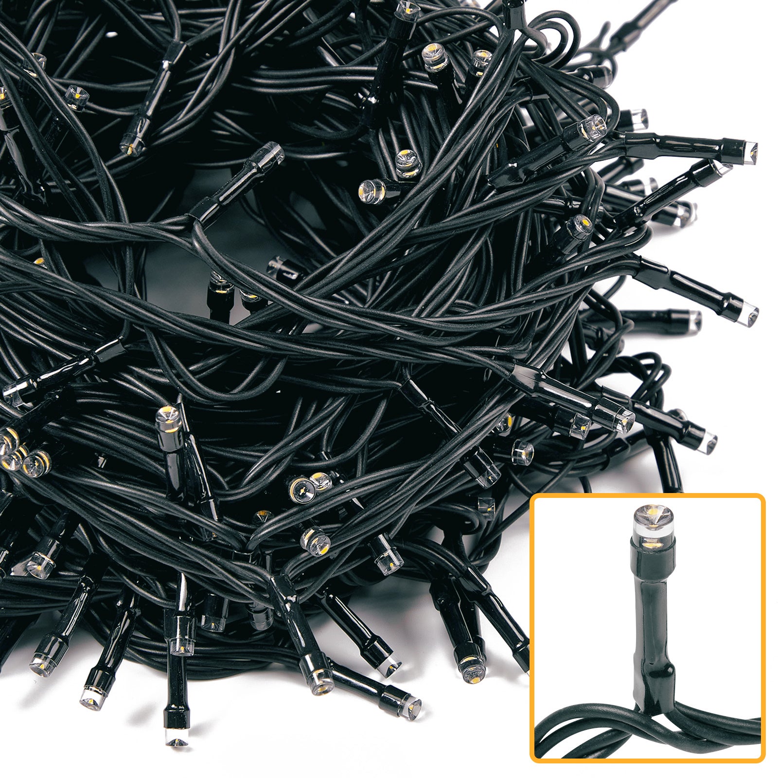 Ghirlanda luminosa natalizia, 20 m, 200 LED, 8 modalità e funzione memoria timer Ghirlanda luminosa per albero di Natale, decorazione, bianco caldo - 8