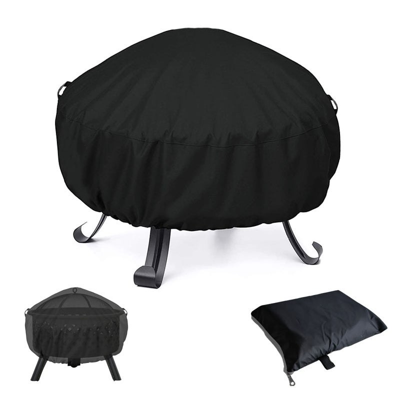 Wodoodporny okrągły pokrowiec na palenisko do grilla, 210D Oxford Cloth, pokrowiec na palenisko do grilla, 85x40 cm