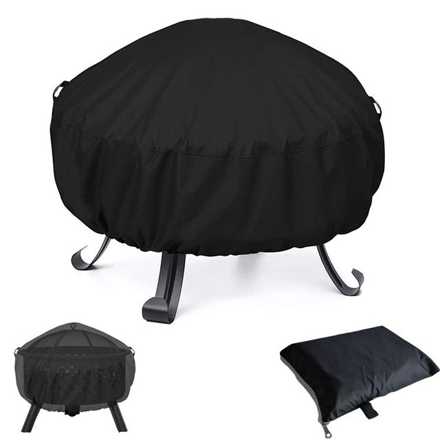 Wodoodporny okrągły pokrowiec na palenisko do grilla, 210D Oxford Cloth, pokrowiec na palenisko do grilla, 122x46 cm