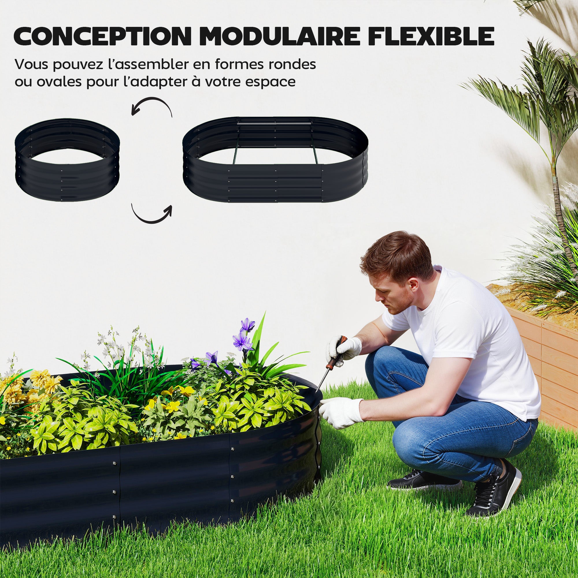 Jardinière avec treillis métal Outsunny - 7