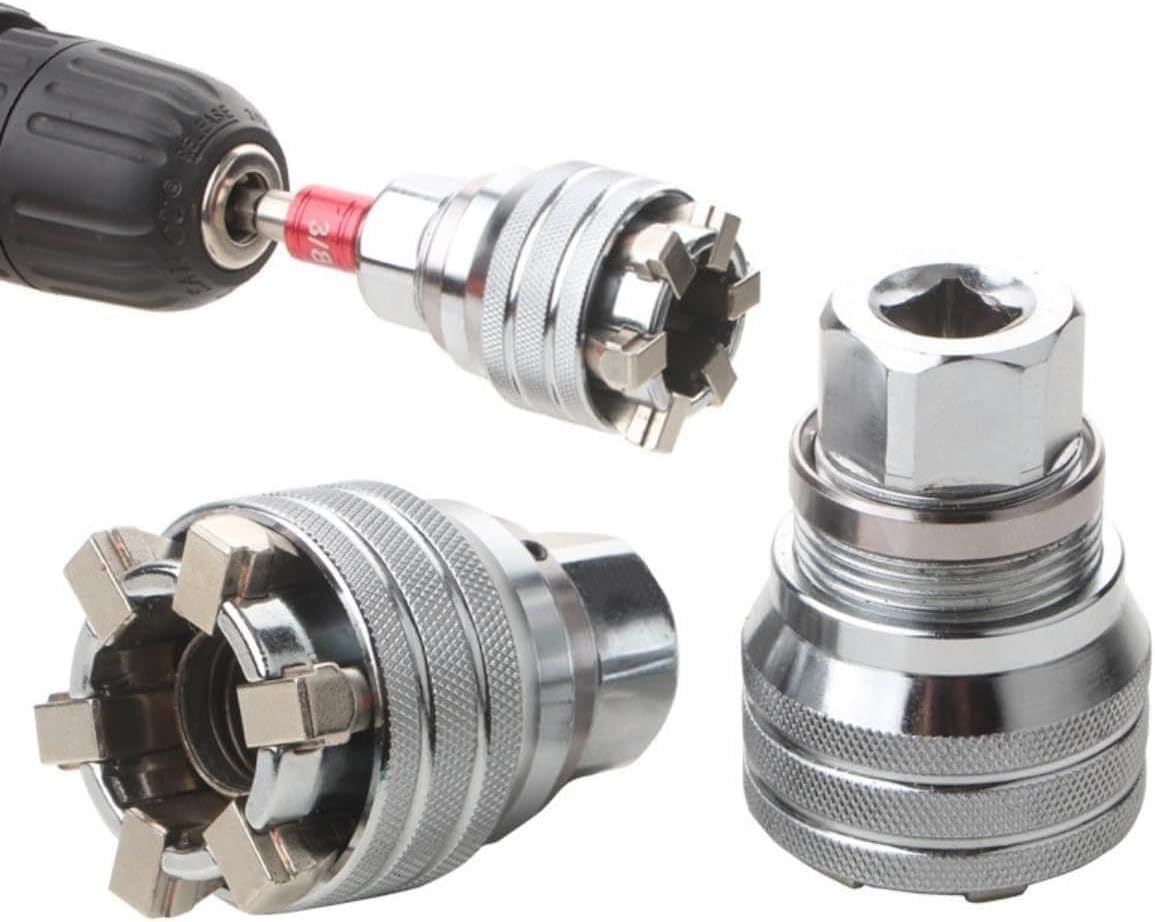 Uniwersalny klucz nasadowy regulowany 3/8-3/4" (10-19 mm) - Kompatybilny z kluczem dynamometrycznym i wiertarką