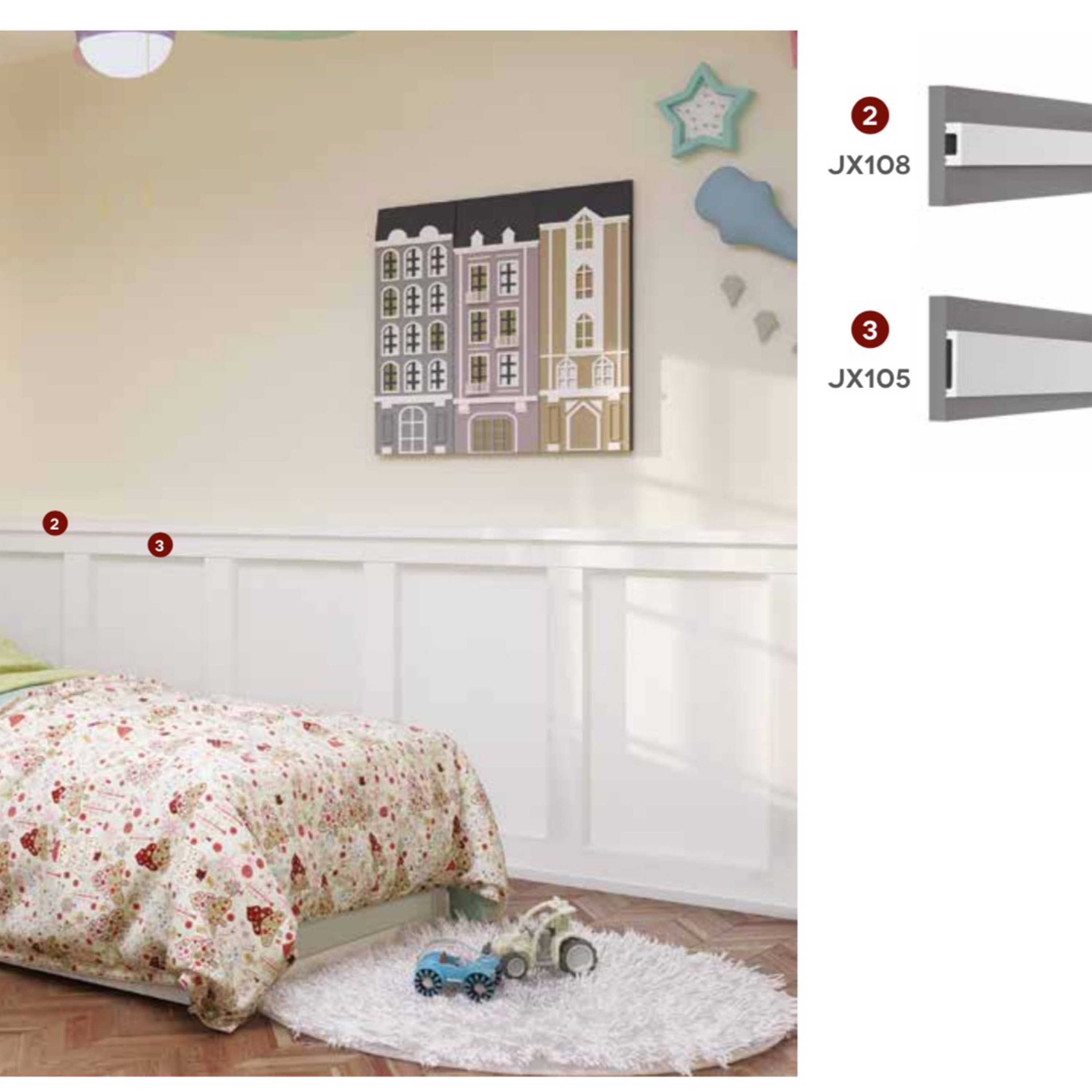 2,5mq di Boiserie in Duropolimero Polistrutturato Mod.TUCSON L200xH125 - 4