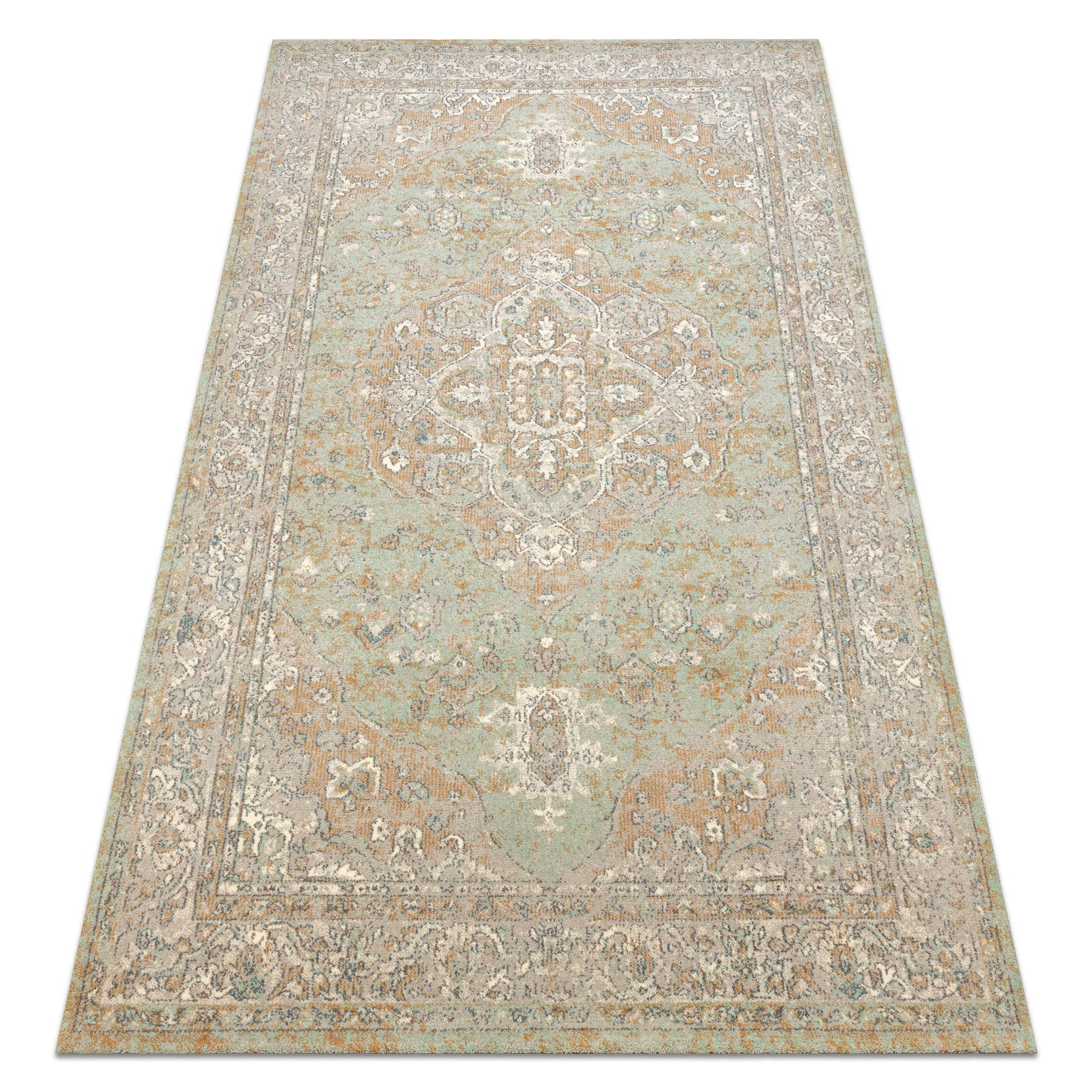 Dywan SOHO 477.01.LA402 wełniany OSTA - Ornament, rozeta naturalny zielony / beż 160x240 cm