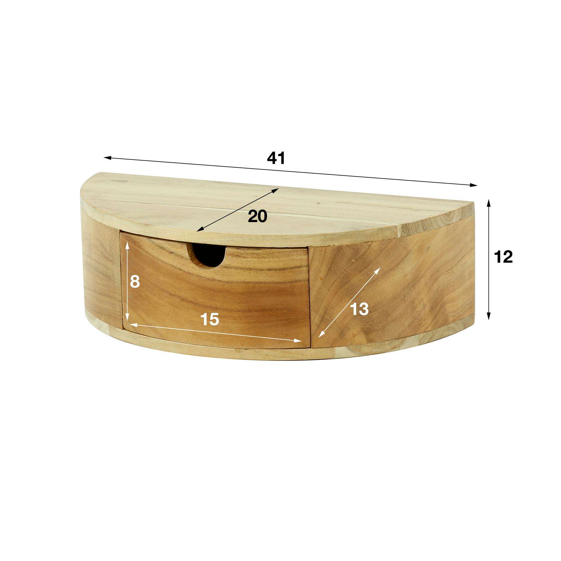 Table de chevet murale courbe 1 tiroir MELBOURNE - 8